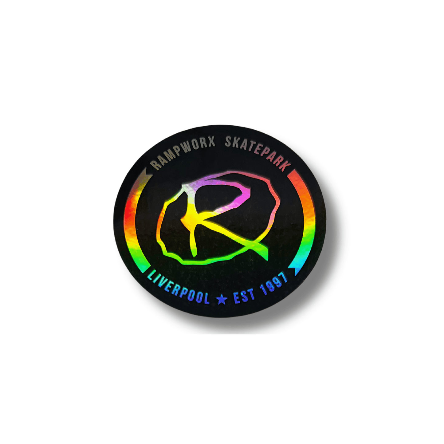 Rampworx Crest Sticker, Shiny Black Accessories Rampworx Skatepark