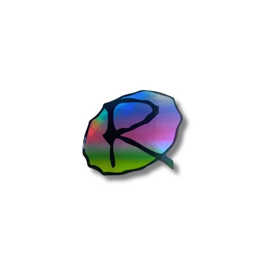 Rampworx "R" Sticker, Neo Chrome Accessories Rampworx Skatepark