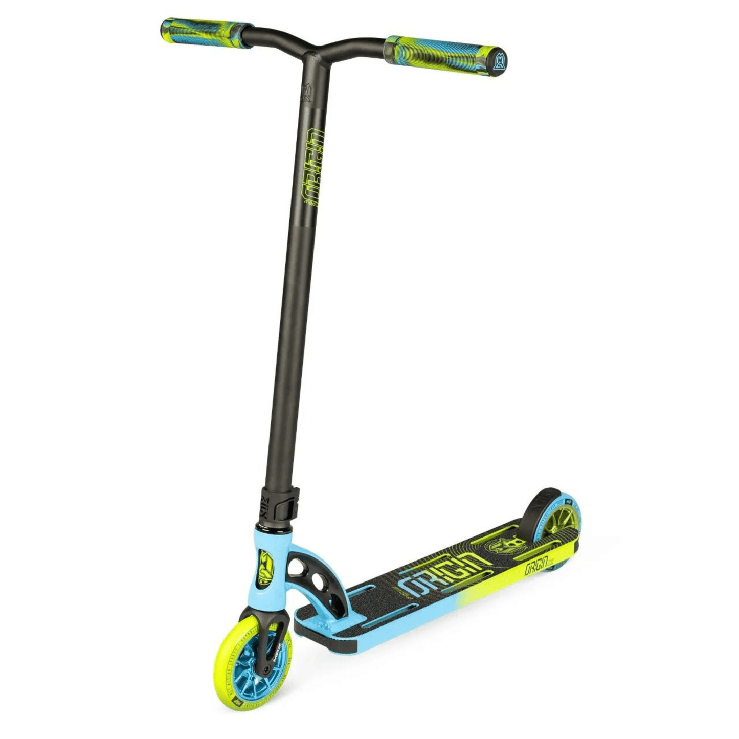 MGP VX Origin Pro 4.5" Complete Stunt Scooter, Blue/Lime Complete Scooters MADD Gear (MGP)