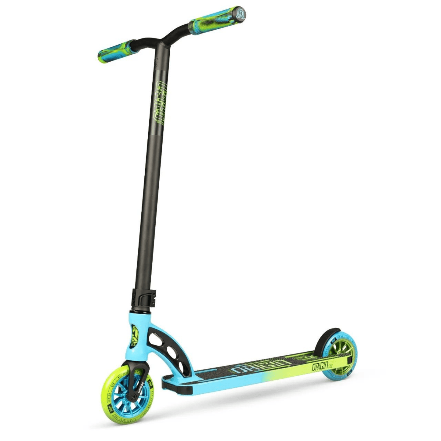 MGP VX Origin Pro 4.5" Complete Stunt Scooter, Blue/Lime Complete Scooters MADD Gear (MGP)