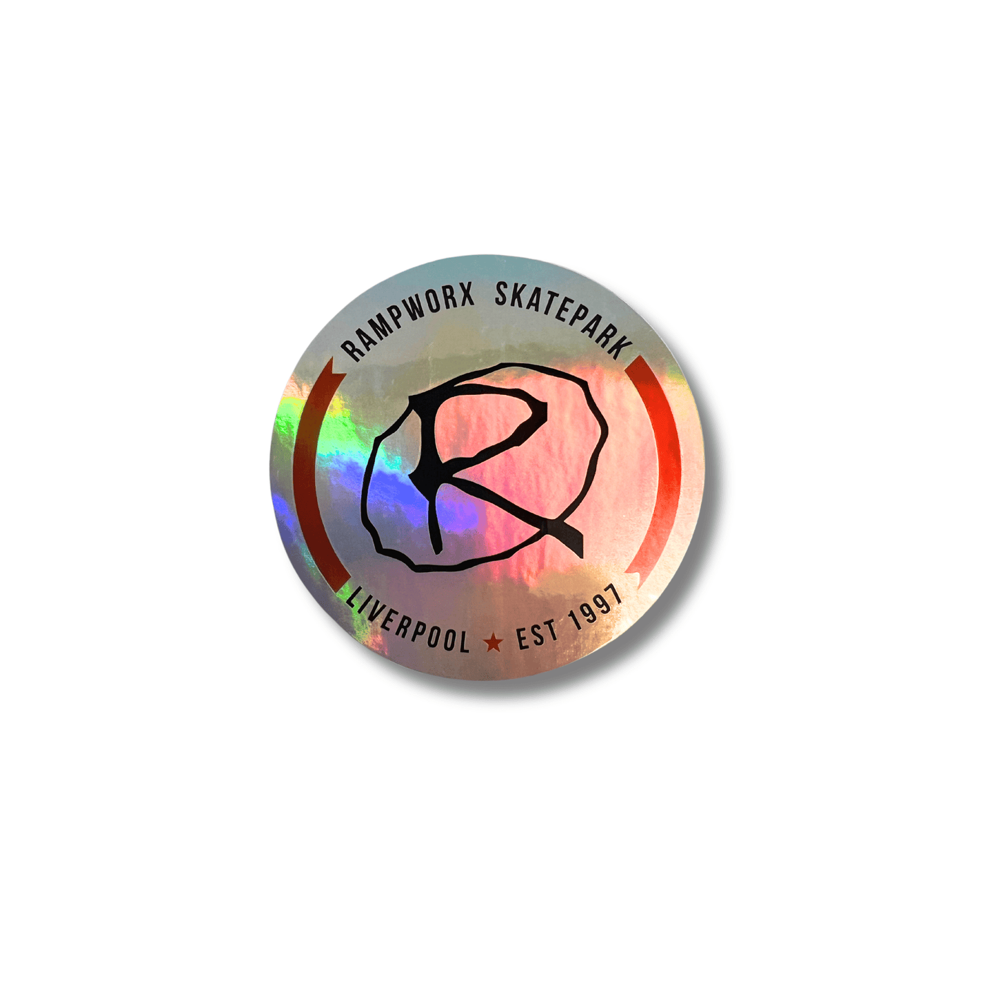 Rampworx Crest Sticker, Neo Silver Accessories Rampworx Skatepark