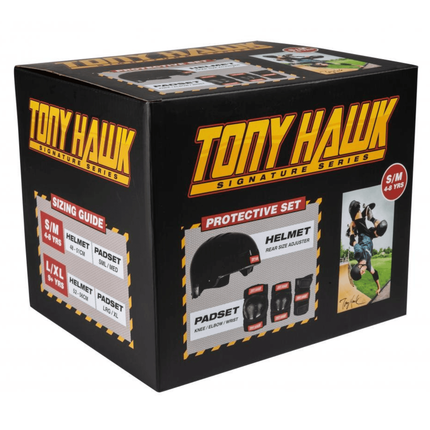 Tony Hawk Protective Helmet & Padset Bundle, Black/Red Protection Tony Hawk