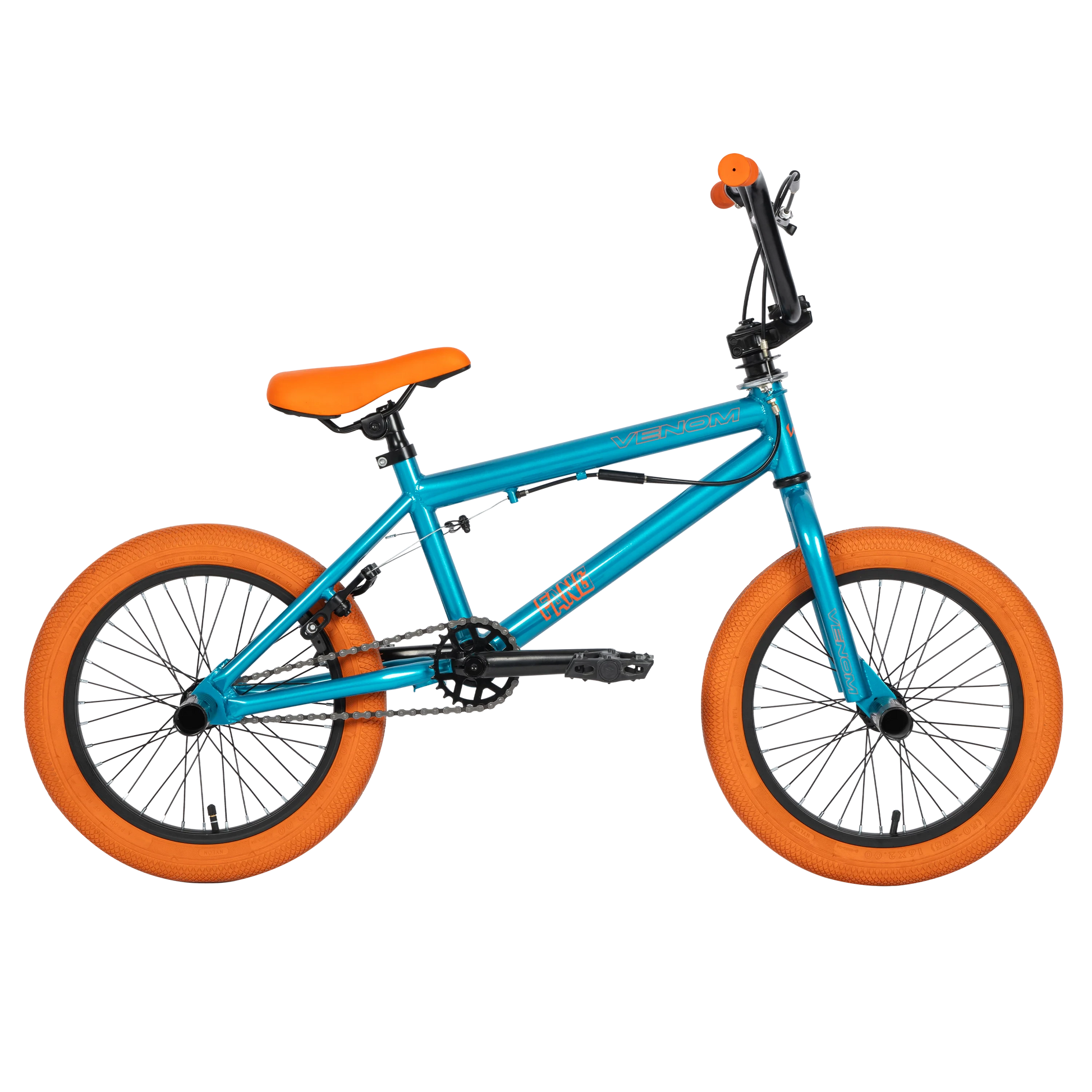 Venom Fang 16" Complete BMX With Stunt Pegs, Teal/Orange Complete BMX Venom