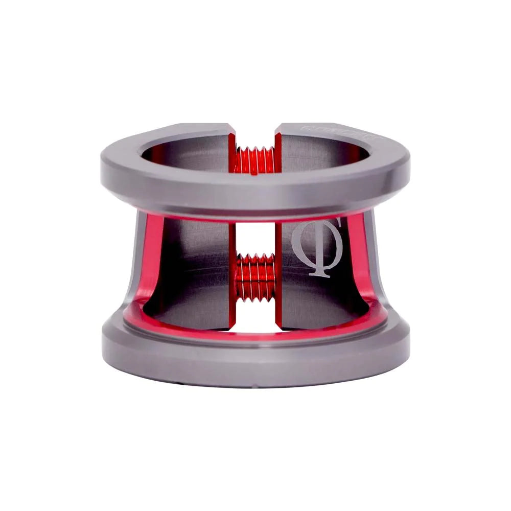 Oath Carcass 2 Bolt Clamp, Red/Titanium Scooter Clamps Oath