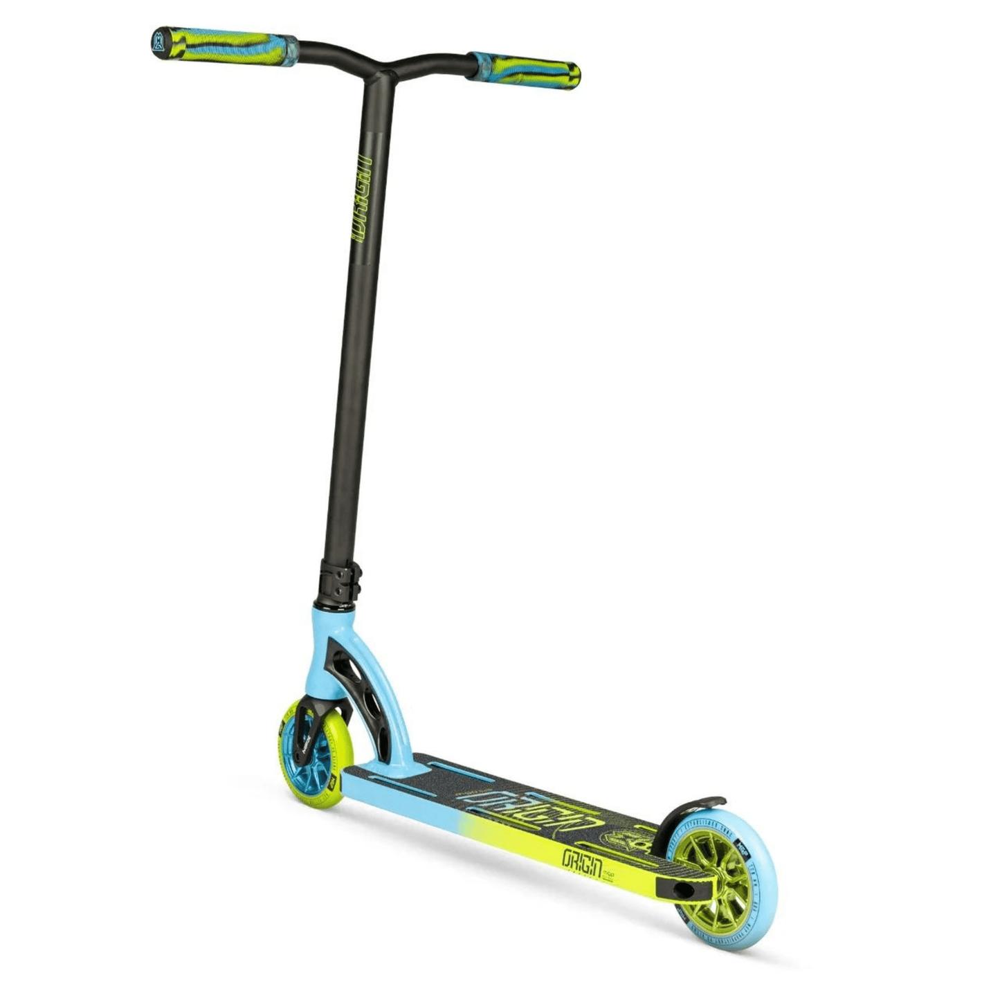 MGP VX Origin Pro 4.5" Complete Stunt Scooter, Blue/Lime Complete Scooters MADD Gear (MGP)