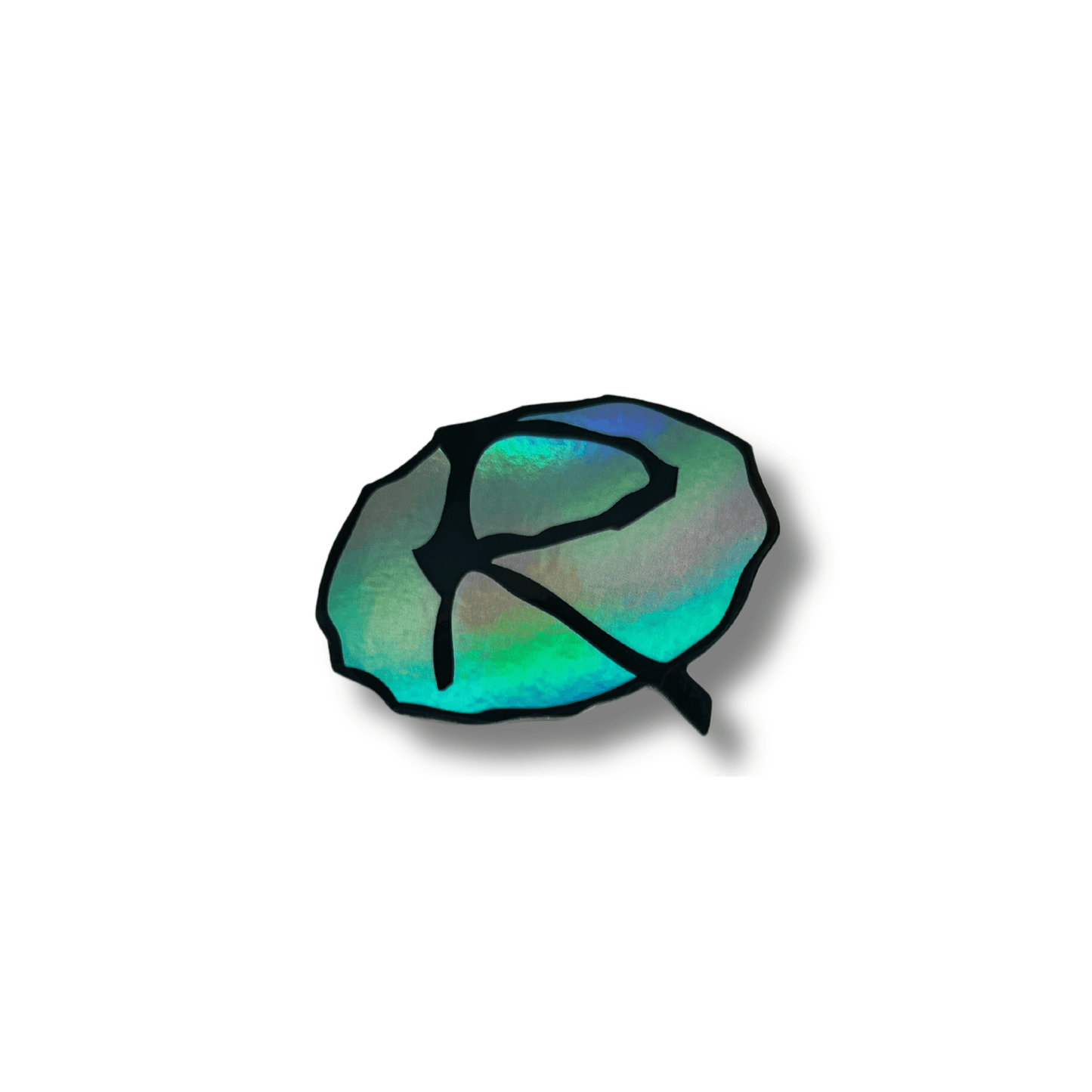 Rampworx "R" Sticker, Shiny Teal Accessories Rampworx Skatepark
