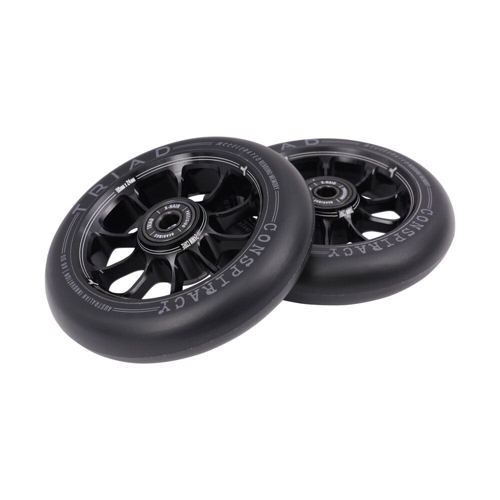 Triad Conspiracy Scooter Wheels 110mm (Pair), Ano Black Scooter Parts Triad