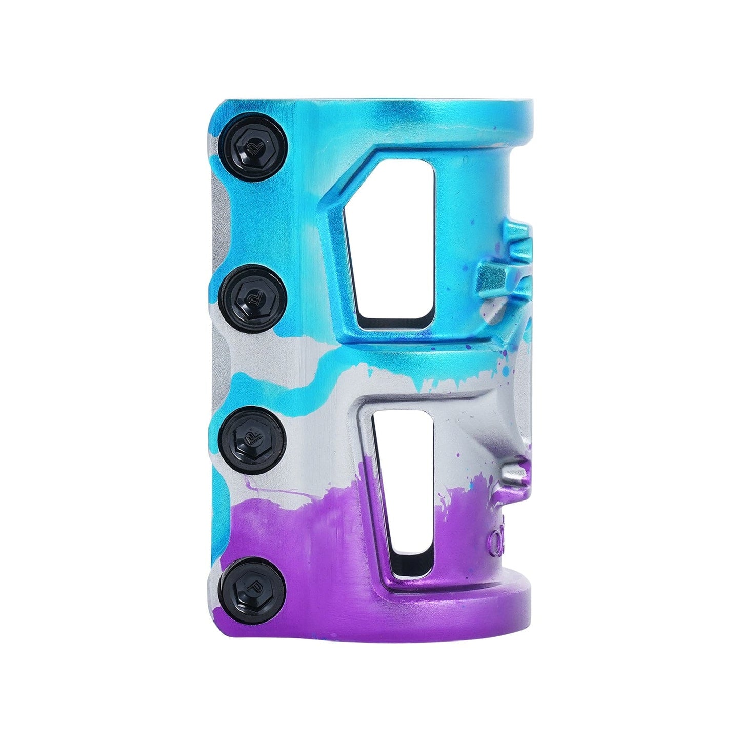 Oath Cage V2 SCS 4 Bolt Scooter Clamp, Purple/Blue/Titanium Scooter Clamps Oath