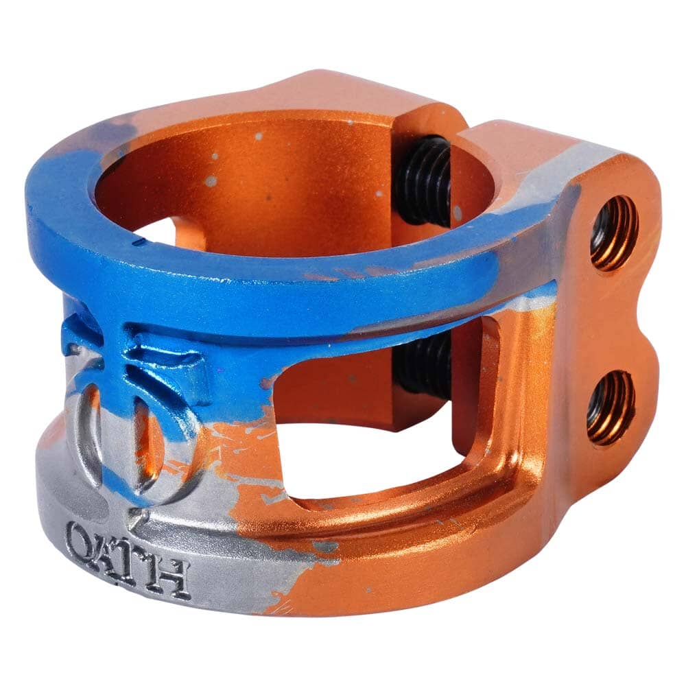 Oath Cage V2 Alloy HIC/IHC Scooter Clamp, Orange/Blue/Titanium Scooter Clamps Oath