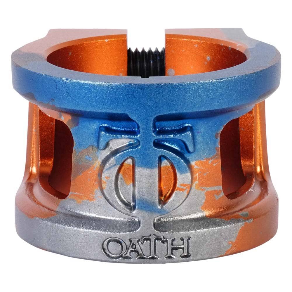 Oath Cage V2 Alloy HIC/IHC Scooter Clamp, Orange/Blue/Titanium Scooter Clamps Oath