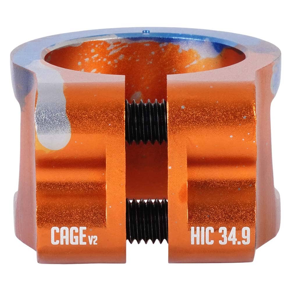 Oath Cage V2 Alloy HIC/IHC Scooter Clamp, Orange/Blue/Titanium Scooter Clamps Oath