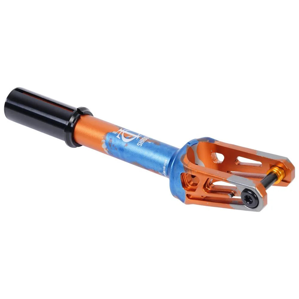Oath Shadow IHC Scooter Fork, Orange/Blue/Titanium Scooter Forks Oath