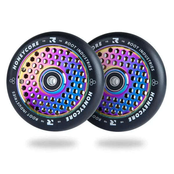 Root Honeycore Pro Scooter Wheels 110mm, Black/Rocket Fuel Scooter Wheels Root Industries