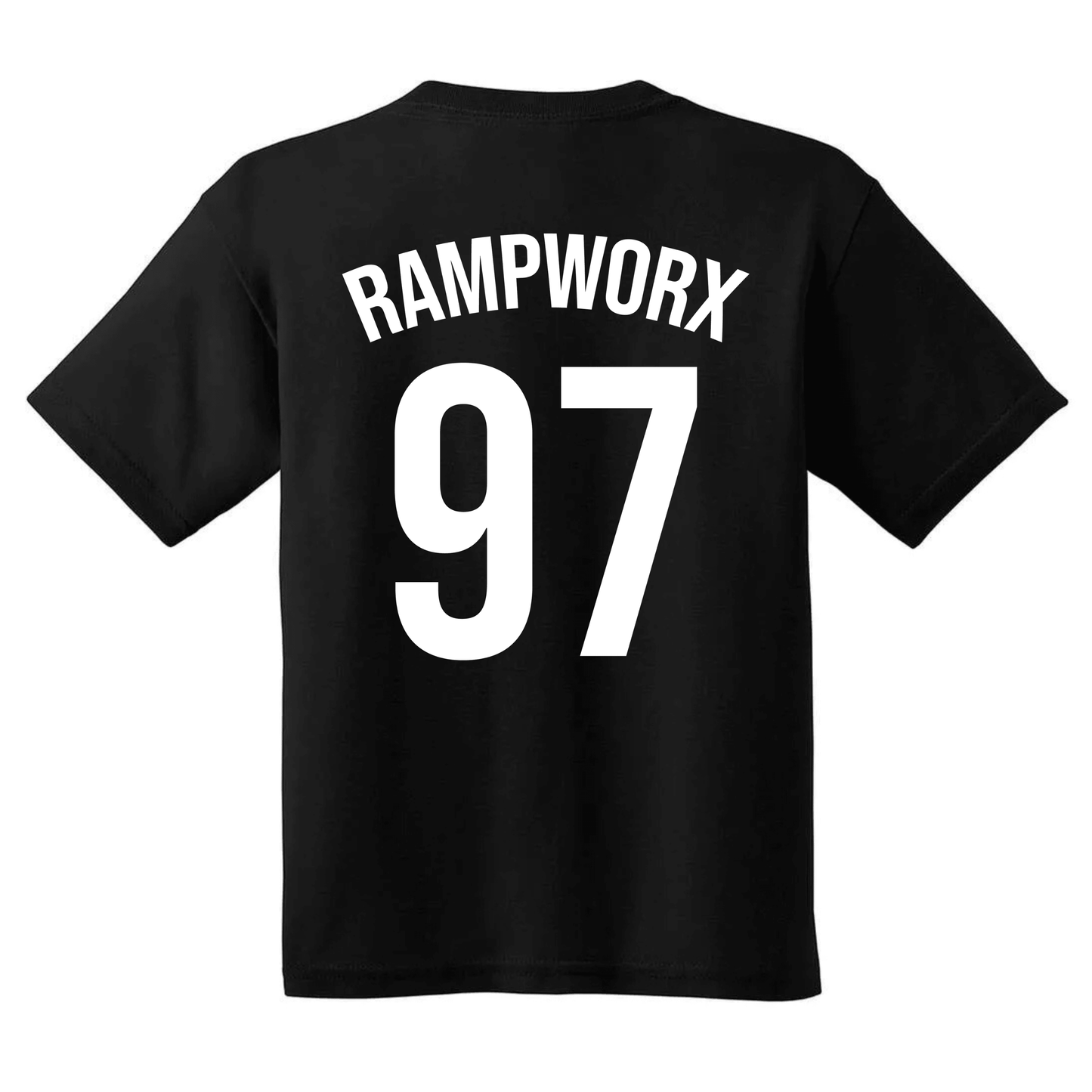 Rampworx '97' Youth T-Shirt, Black/White Clothing Rampworx Skatepark XS Youth