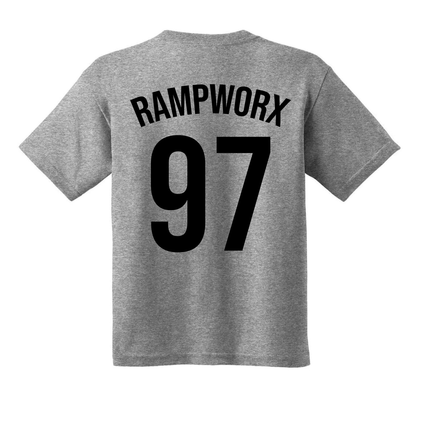 Rampworx '97' Youth T-Shirt, Grey/Black Clothing Rampworx Skatepark XS Youth