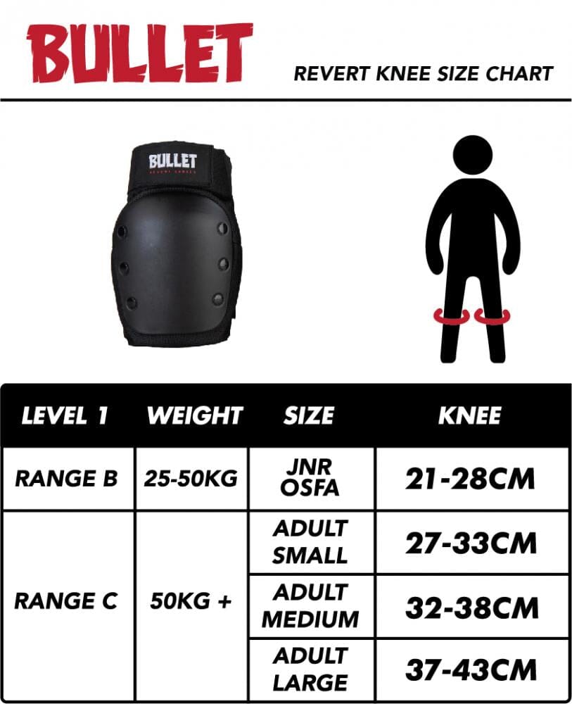 Bullet Revert Open Back Knee Pads, Black Protection Bullet