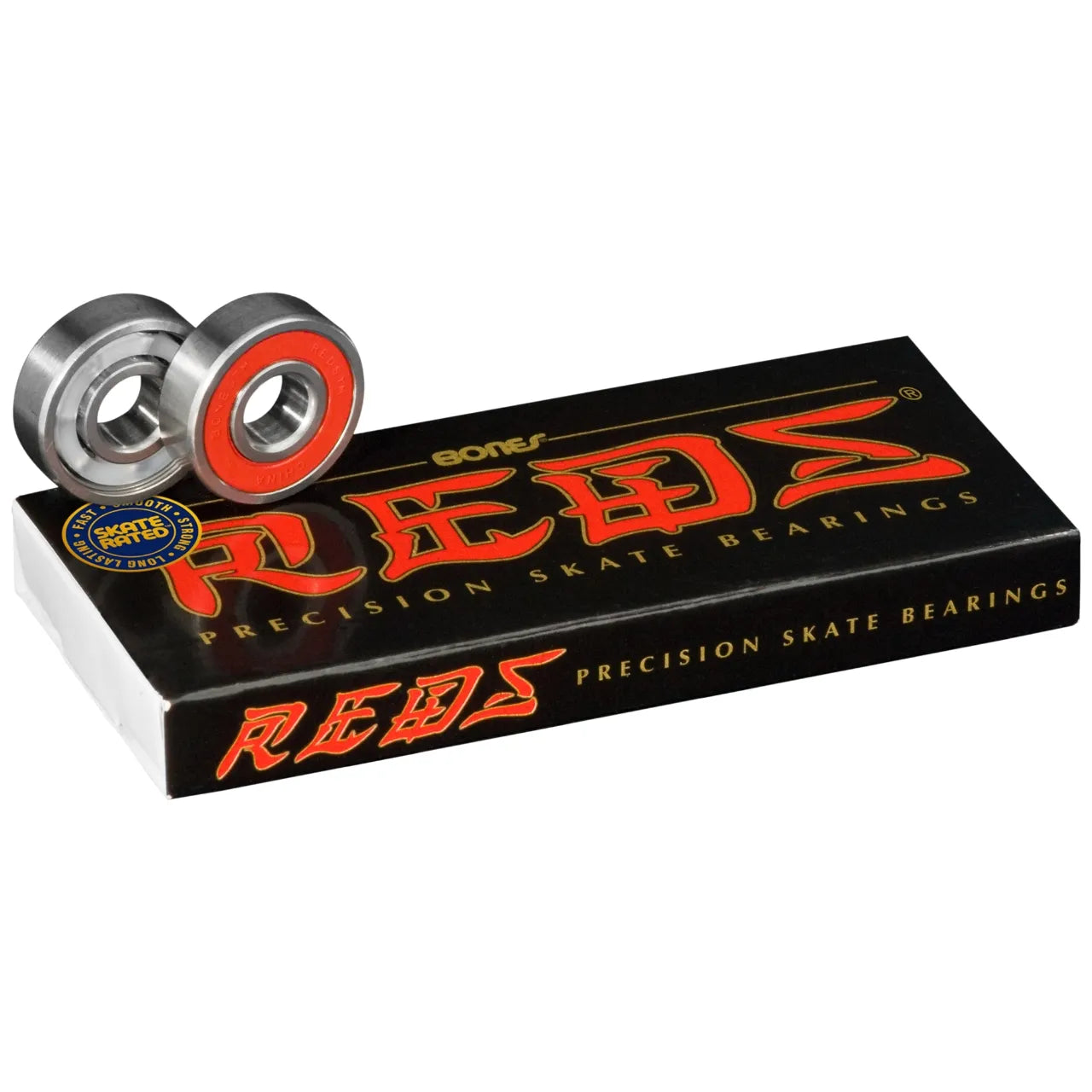 Bones Reds 8mm Bearings, Pack of 8 Bearings Bones