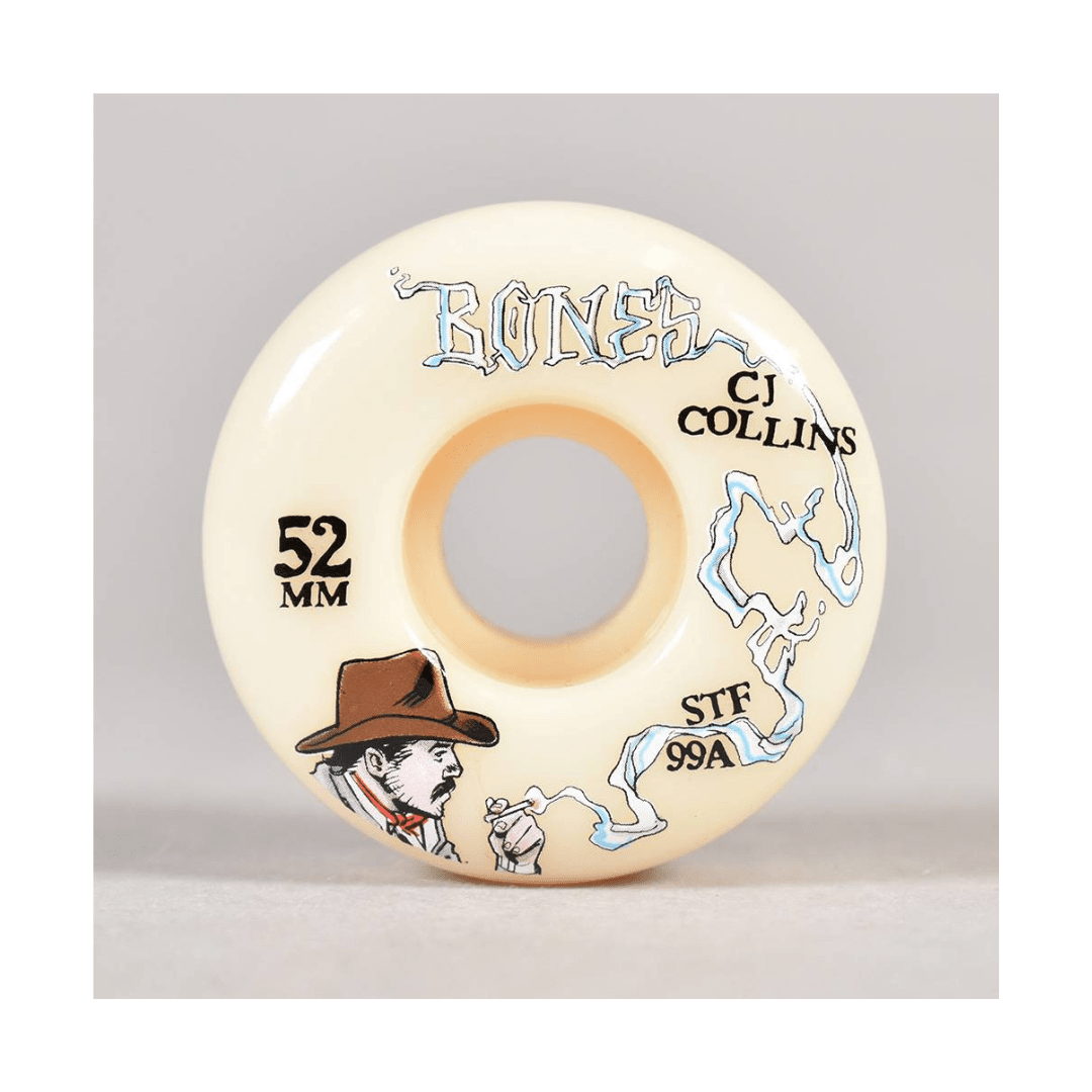 Bones STF Collins Cowboy Up 99A V2 Skateboard Wheels, 52mm Skateboard Wheels Bones
