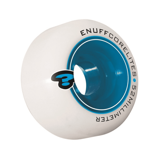 Enuff Corelites Skateboard Wheels, White/Blue, 52mm Skateboard Wheels Enuff
