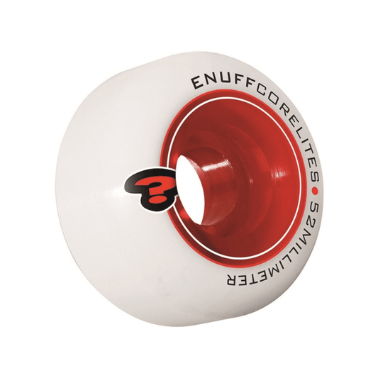 Enuff Corelites Skateboard Wheels, White/Red, 52mm Skateboard Wheels Enuff