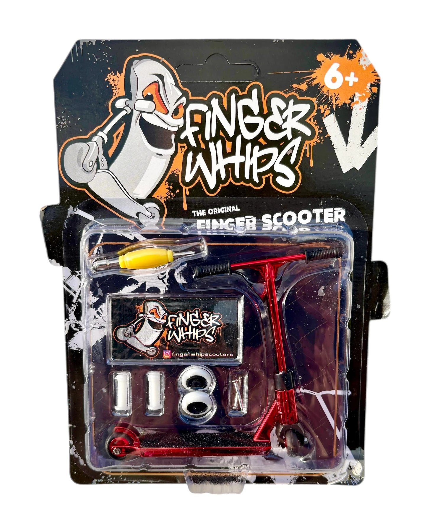 Finger Whips Finger Scooter, Red Chrome Accessories Finger Whips