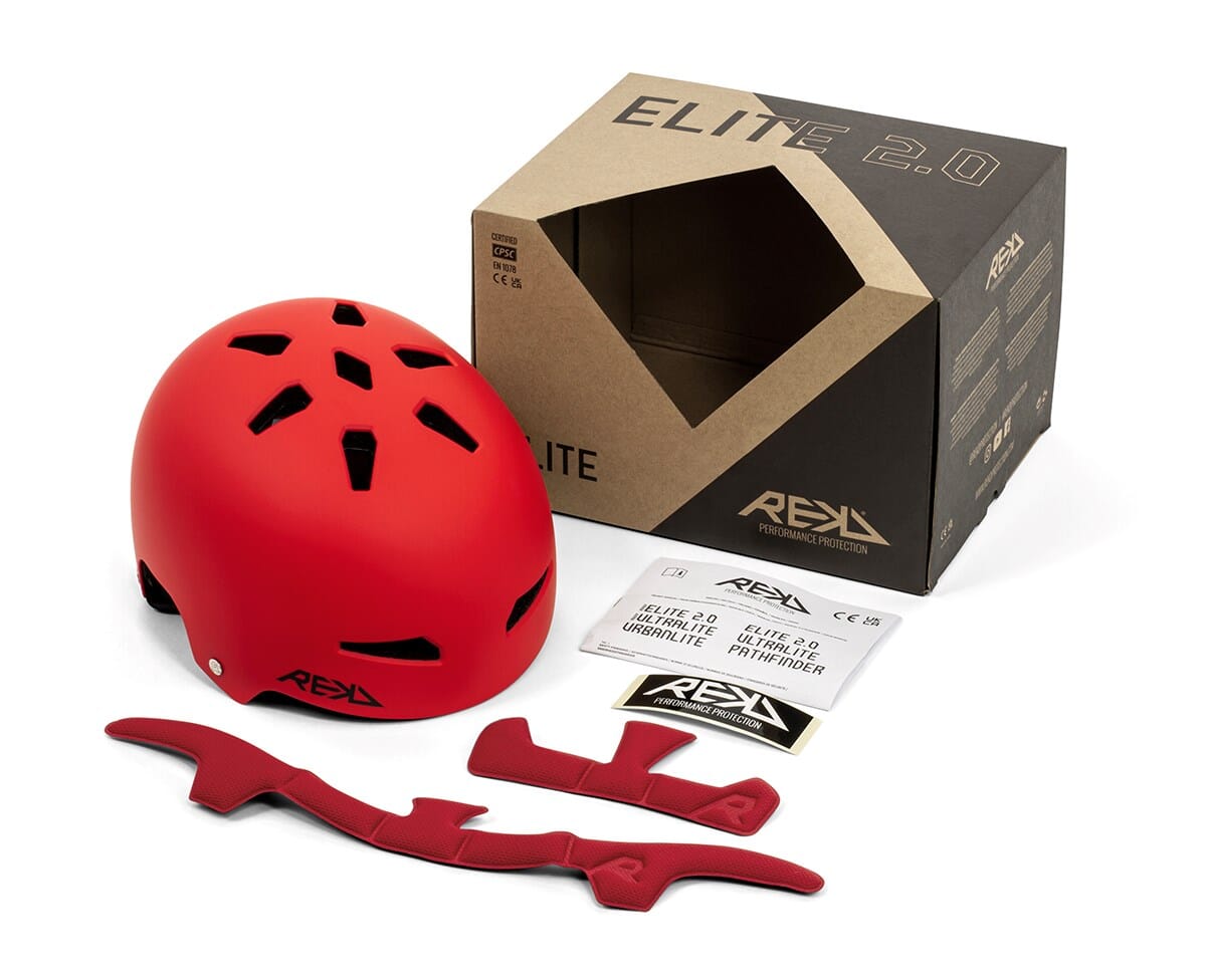 Rekd Elite 2.0 Helmet, Red Protection REKD
