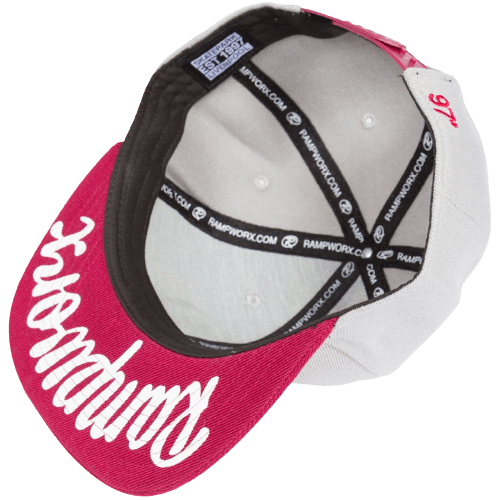 Rampworx LE 97.1 Snapback Cap, Grey/Burgandy Accessories Rampworx Skatepark