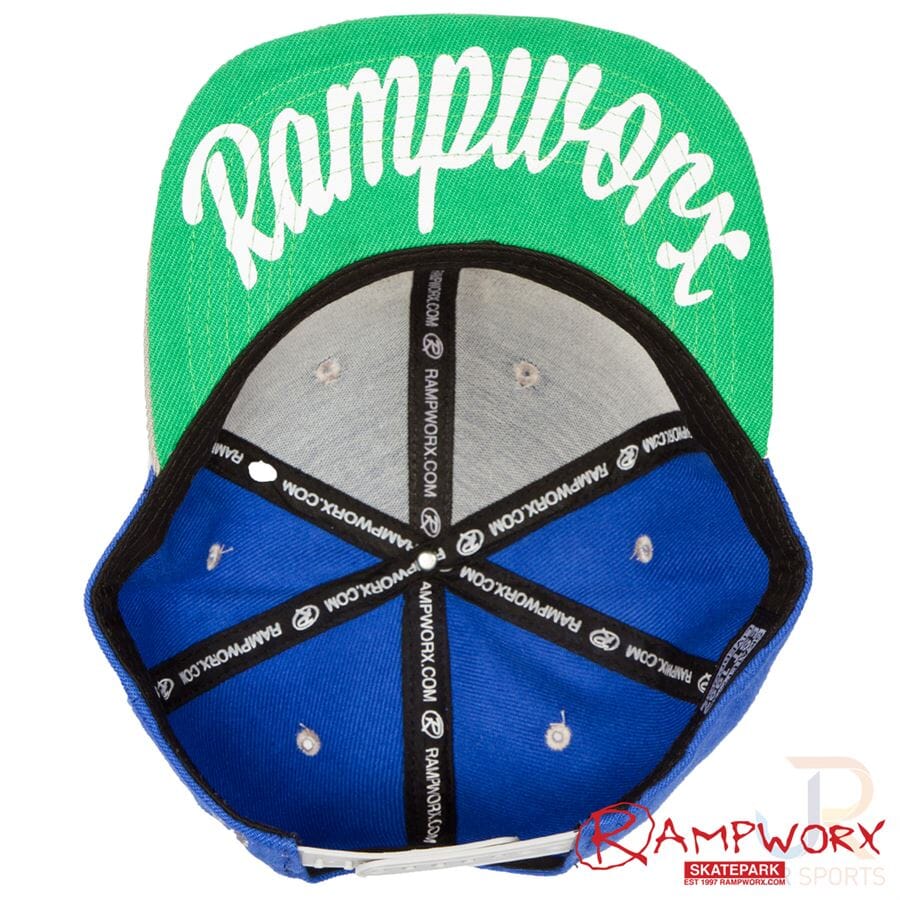 Rampworx LE 97.4 Snapback Cap, Blue/Grey Accessories Rampworx Skatepark