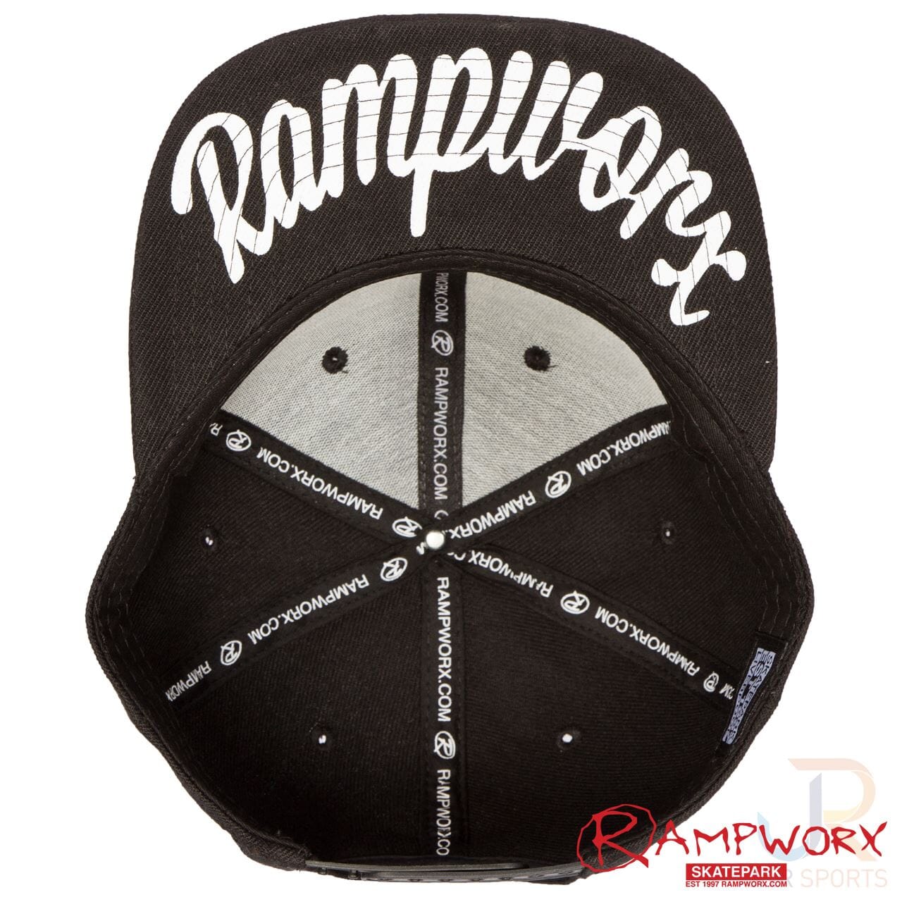 Rampworx LE 97.7 Snapback Cap, Black/Black Accessories Rampworx Skatepark