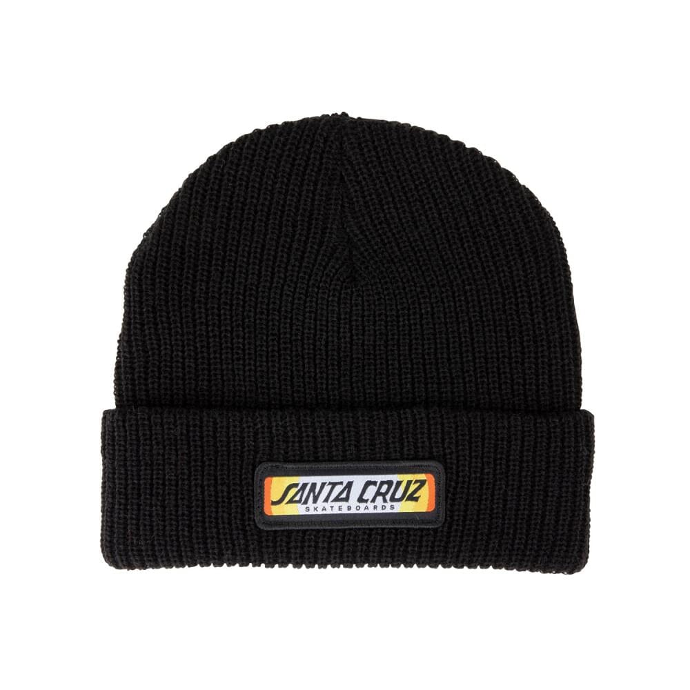 Santa Cruz Sundown Ray Strip Beanie, Black Accessories Santa Cruz