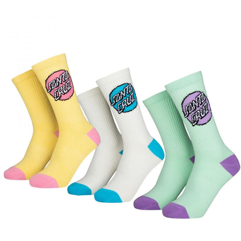 Santa Cruz Womens Pop Dot Socks (3 Pack), Light