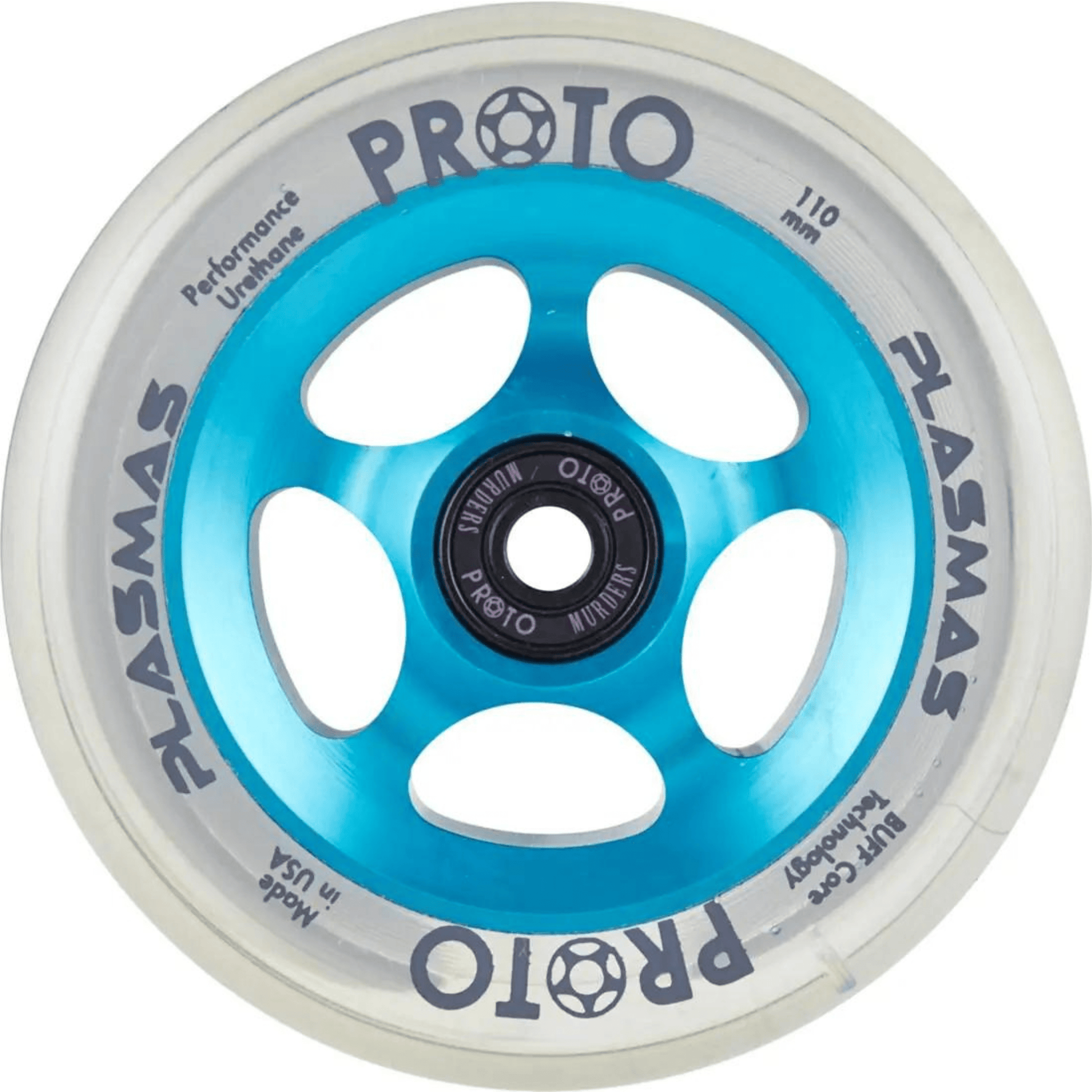 Proto Plasmas 110mm Pro Scooter Wheels, Electric Blue Scooter Wheels Proto