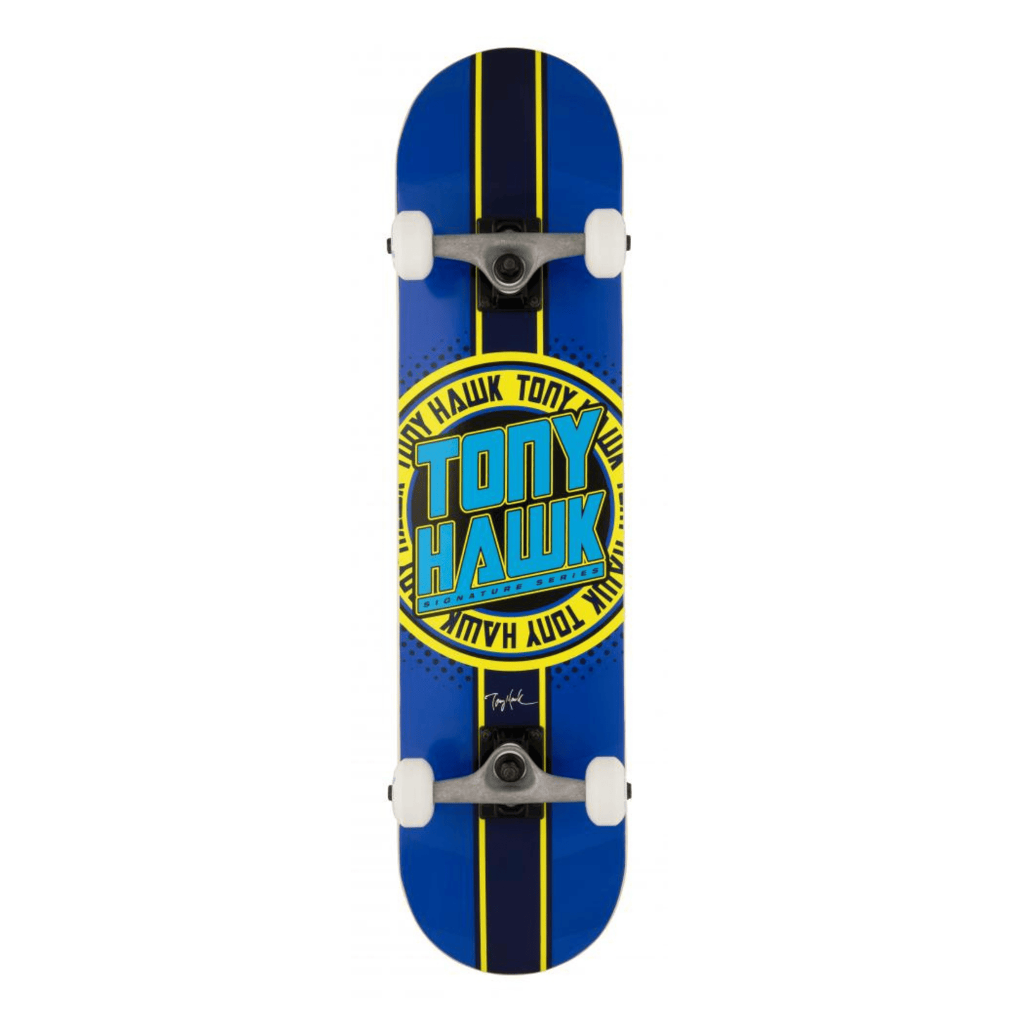 Tony Hawk SS 180+ Badge Logo Complete Skateboard 7.5", Blue/Yellow Complete Skateboards Tony Hawk