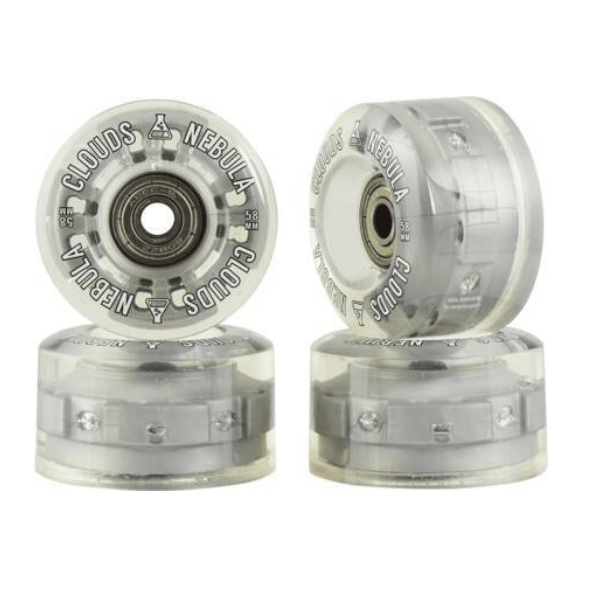 Clouds Urethane Nebula Light Up Quad Skate Wheels 58mm, 4 Pack Quad Roller Skates Clouds
