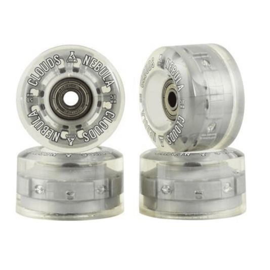Clouds Urethane Nebula Light Up Quad Skate Wheels 58mm, 4 Pack Quad Roller Skates Clouds