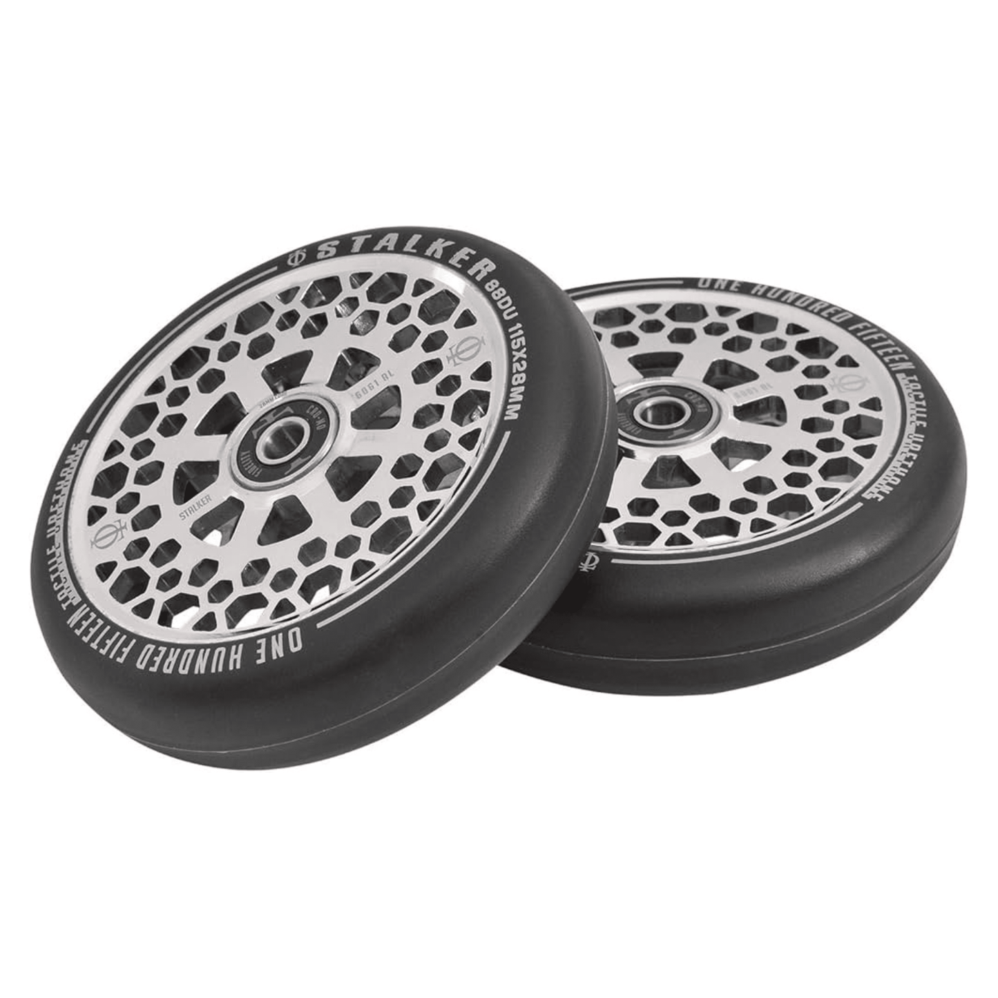 Oath Stalker Scooter Wheels 115mm X 28, Neo Silver Scooter Wheels Oath