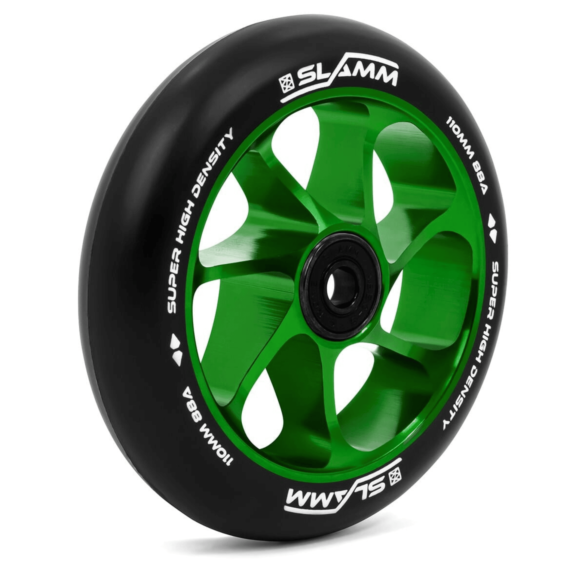Slamm Team Scooter Wheel 110mm, Black/Green Scooter Wheels Slamm Scooters