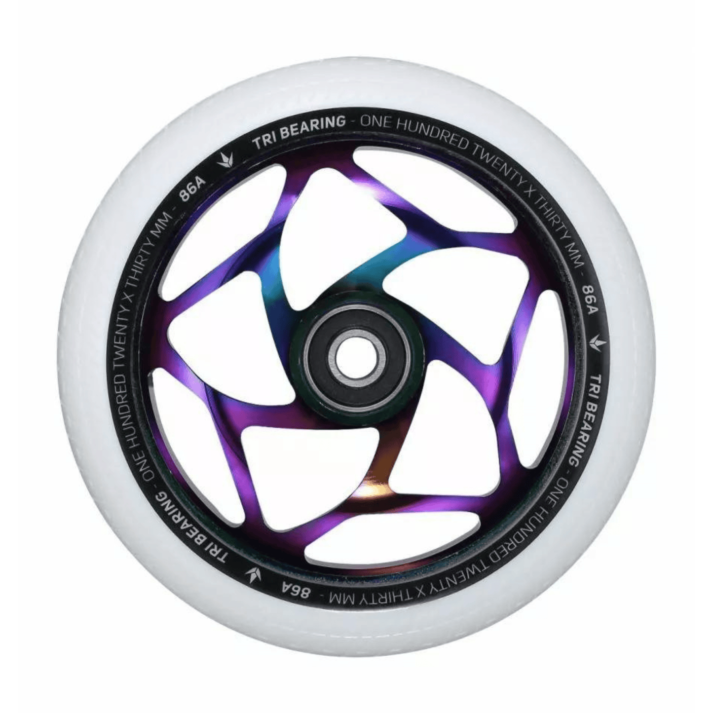 Blunt Prodigy 120mm Scooter Wheel, Oilslick/White Scooter Wheels Blunt
