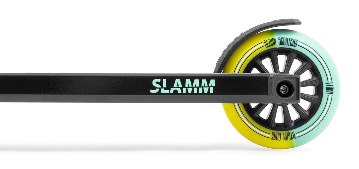 Slamm Classic Mini Pro Stunt Scooter, Black/Green Complete Scooters Slamm Scooters