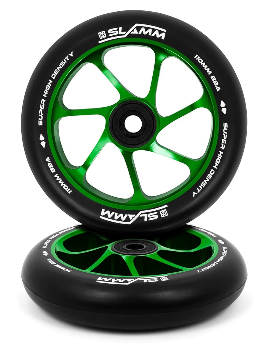 Slamm Team Scooter Wheel 110mm, Black/Green Slamm Scooters