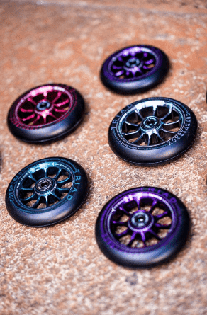 Triad Conspiracy Scooter Wheels 110mm (Pair), Ano Black Scooter Parts Triad