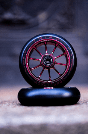 Triad Conspiracy Scooter Wheels 120mm x 30mm (Pair), Ano Purple Scooter Parts Triad