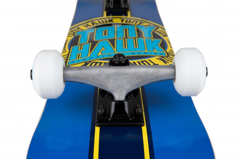 Tony Hawk SS 180+ Badge Logo Complete Skateboard 7.5", Blue/Yellow Complete Skateboards Tony Hawk