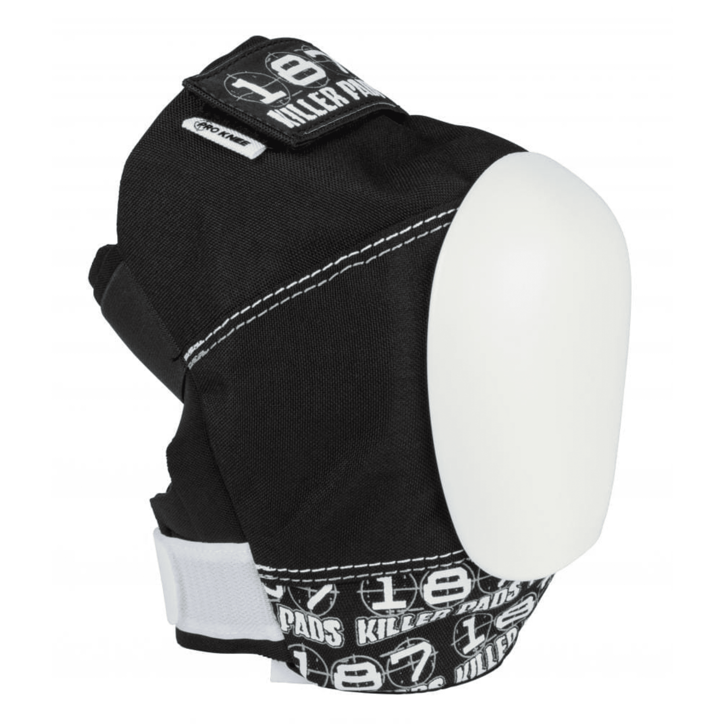 187 Killer Pads Pro Knee Pads, Black/White Protection 187