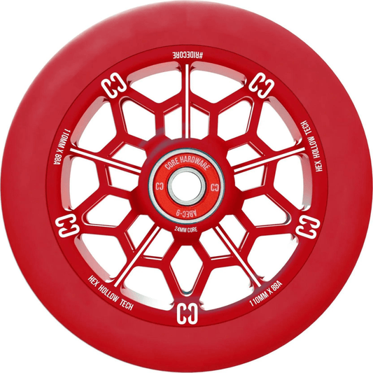 CORE Hex Hollow Scooter Wheel 110mm – Red Scooter Wheels CORE