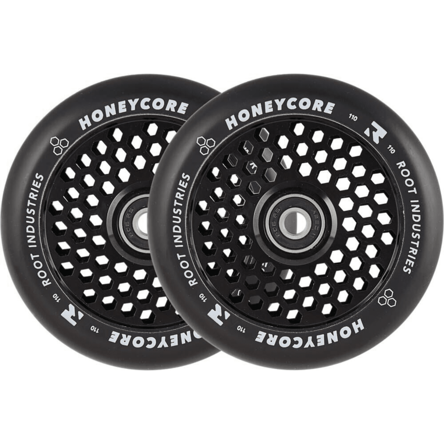 Root Honeycore Pro Scooter Wheels 110mm, Black/Black Scooter Wheels Root Industries