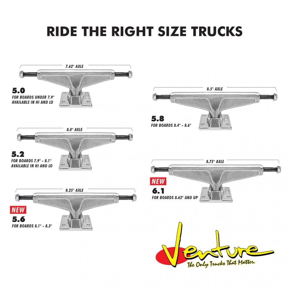 Venture V Hollow Jahmir Brown Awake Ltd Skateboard Truck 5.6mm, Polished/Gold Skateboard Trucks Venture