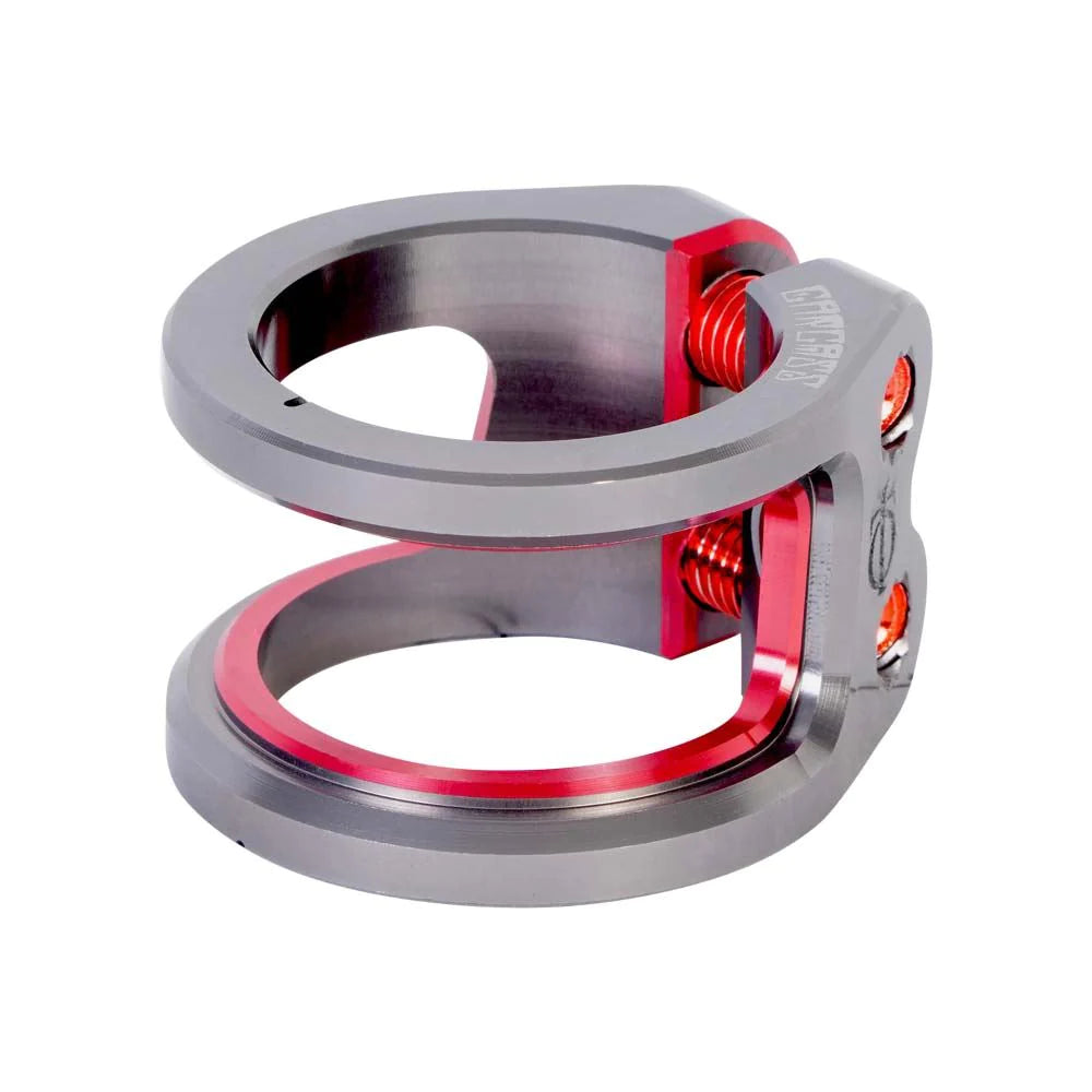 Oath Carcass 2 Bolt Clamp, Red/Titanium Scooter Clamps Oath