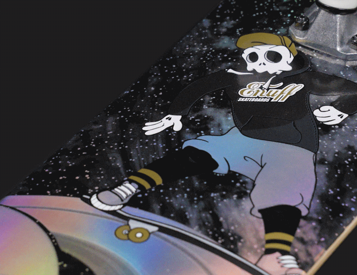 Enuff Skully Hologram Complete Skateboard, Black Complete Skateboards Enuff