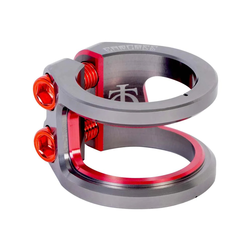 Oath Carcass 2 Bolt Clamp, Red/Titanium Scooter Clamps Oath